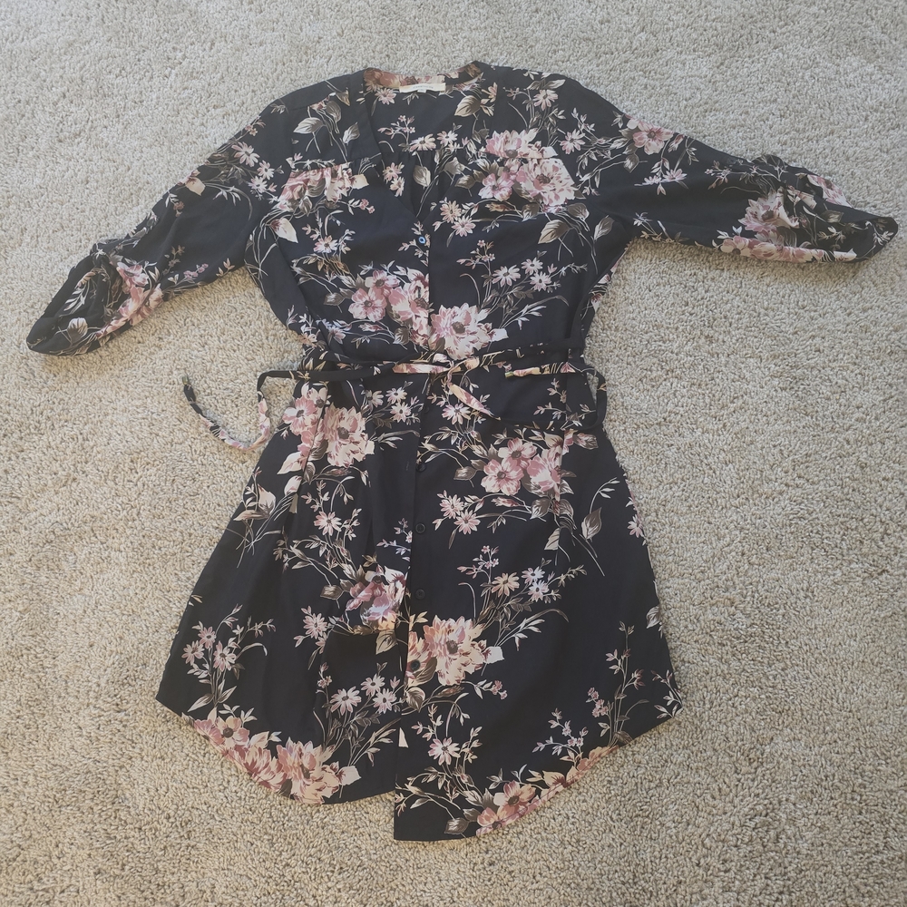 41 Hawthorn Black and Pink Floral Dress